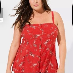 Torrid Red Paisley Tank Top Plus Size 0